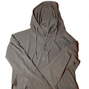 Long Sleeve Shirt Gray With Hoodie